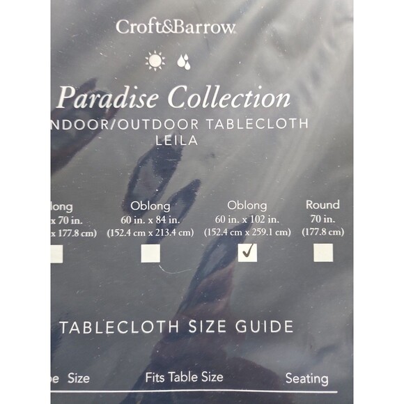 NEW Croft & Barrow PARADISE Collection Leila Oblong 60x102" Tablecloth - Picture 4 of 5